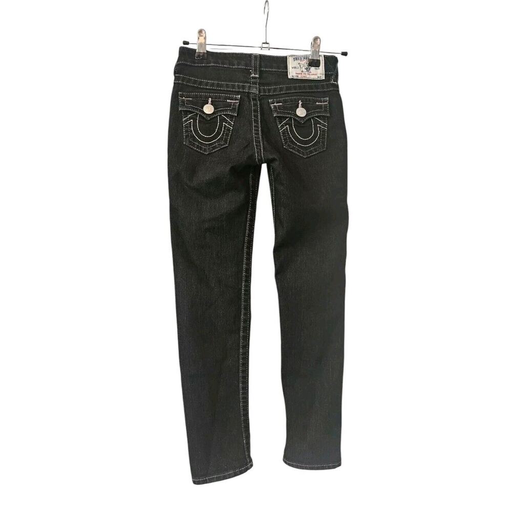 True Religion Skinny With Flaps Super Vixen Black Jeans Girls Size 8